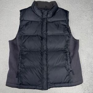 VTG Gap Down Puffer Vest Men's Size Large Black Insulated Quilted Sleeveless Y2k